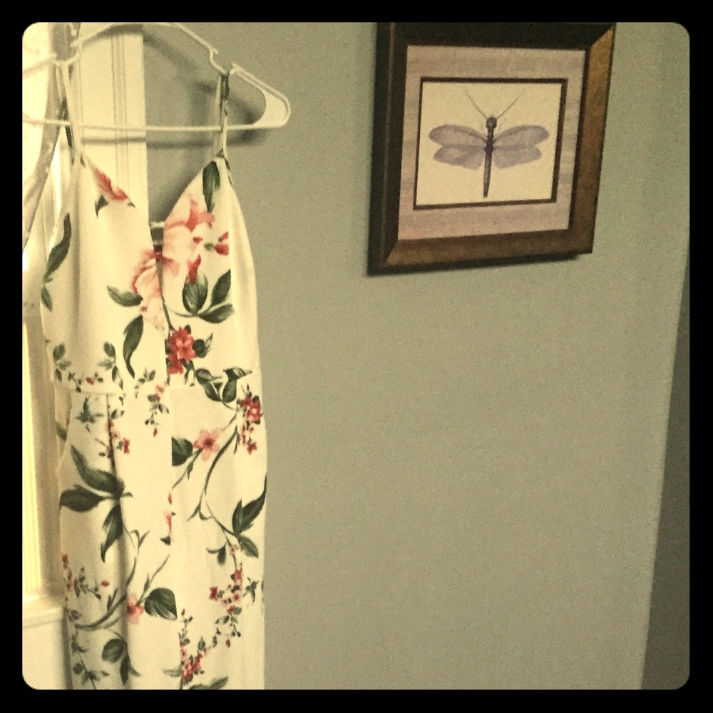 Women’s Size Large Floral pant jumpsuit romper